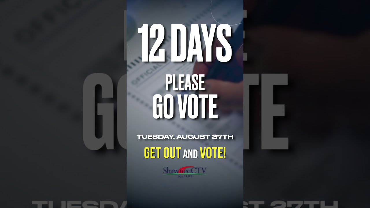 Just 12 Days to Get out and Vote - Tuesday, August 27th