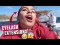 WHAT HAPPENS TO EYELASH EXTENSIONS ON A SPEED BOAT?! | Greece Traveling Day 11!