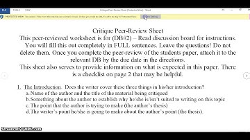 Peer Review Checklist