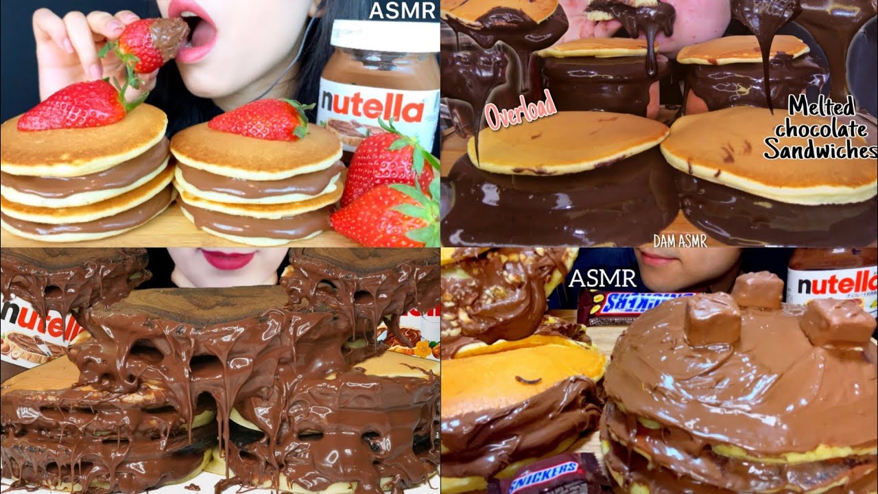 NUTELLA PANCAKES MUKBANG