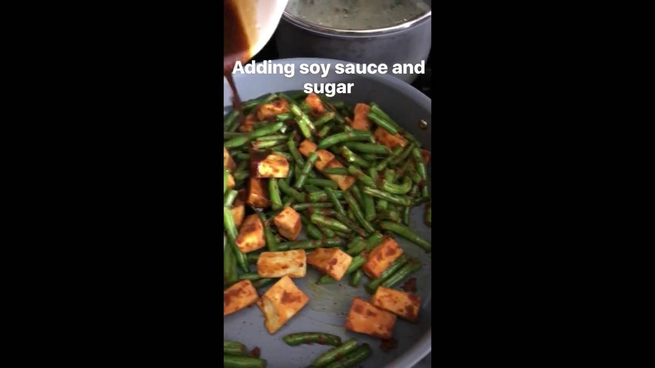 Thai Stir Fried Tofu  with Green Beans  and Red Curry Paste | all day i eat like a shark