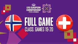 Norway v Switzerland | Full Basketball Game | FIBA U16 European Championship 2023