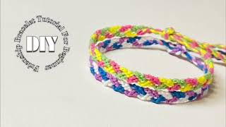 🔰簡単】三つ編み風ミサンガの編み方⁑friendship bracelet tutorial