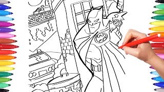 Batman in Gotham City Coloring Pages, Batman Coloring, the Dark Knight Coloring Book for Kids