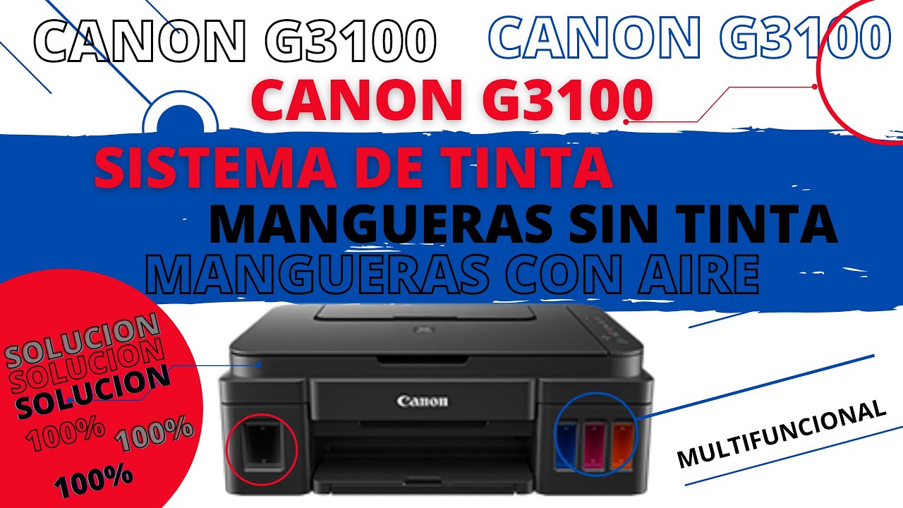canon g3100 solución mangueras sin tinta /purgado en mangueras /sacar aire  de mangueras facil - YouTube