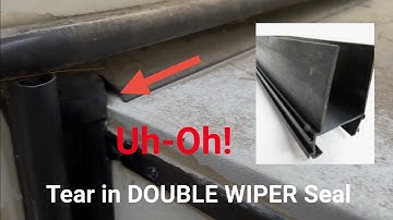 Replacing RV Slide-out double blade wiper seal and bulb seal with single blade wiper seal.