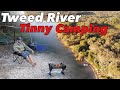 TINNY CAMPING THE TWEED RIVER 🚤 - Testing out my new fire pit 🔥