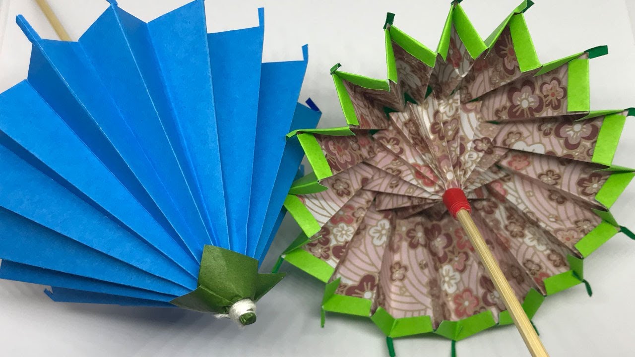 とってもわかりやすい 開いたり閉じたりする折り紙の番傘 和傘 Youtube
