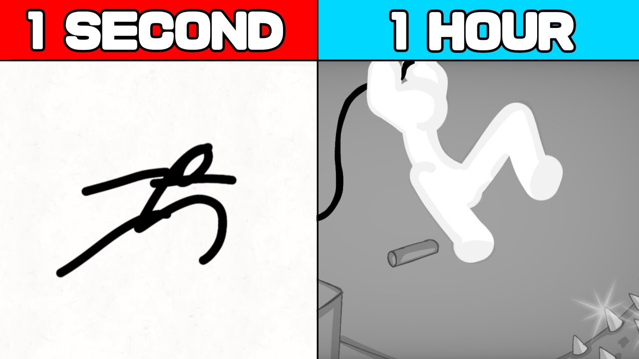 Я анимировал паркур Стикмена за 1 СЕКУНДУ и 1 ЧАС