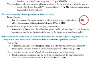 APA signal phrases