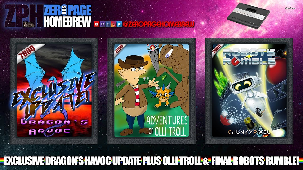 Dragon's Havoc (Exclusive Full Ver | 7800), Adventures of Olli Troll (7800), Robots Rumble (7800)