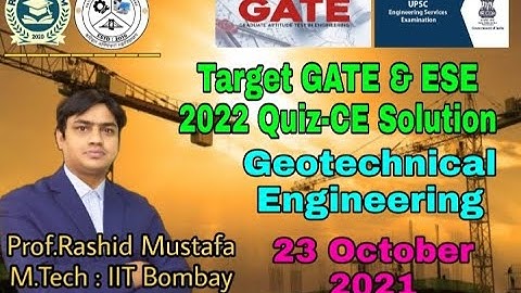 Target GATE & ESE 2022 Quiz-CE Solution | Geotechnical Engineering | 23 October 2021