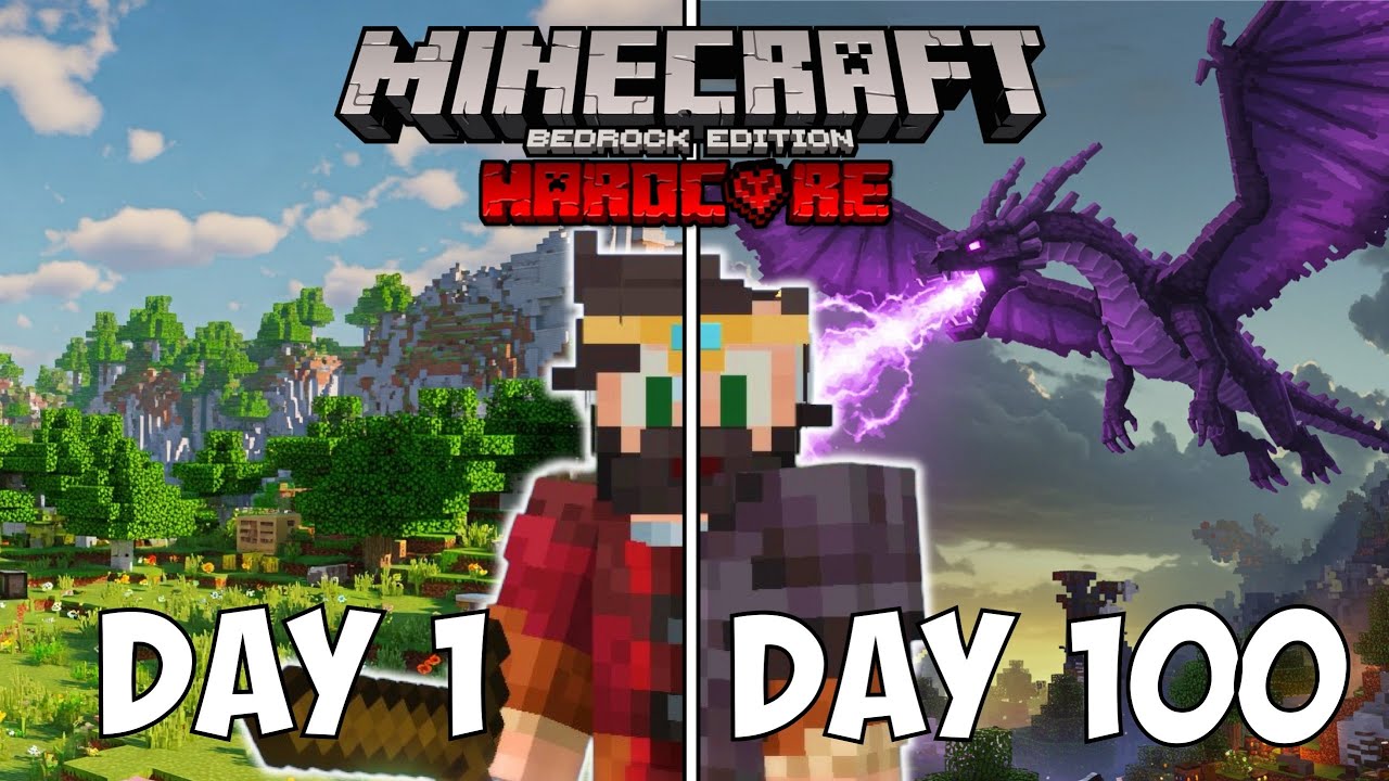 I Survived 100 Days in Minecraft Bedrock Hardcore!... Again!