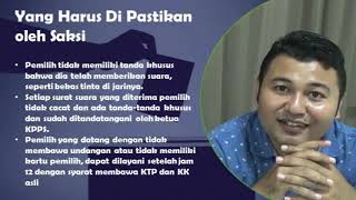 Tata Cara menjadi SAKSI pada Pemilu 2019