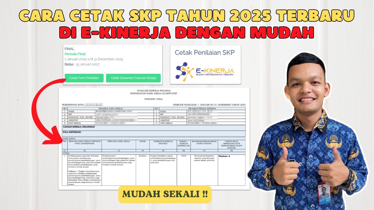 Cara Cetak SKP Tahun 2025 Di E-Kinerja Dengan Mudah