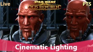 SWTOR Cinematic Lighting Changes - Side-By-Side Comparison Live and PTS