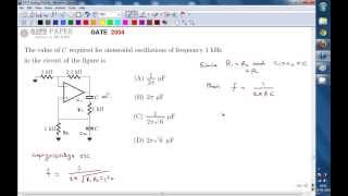 GATE 2004 ECE Design of Weign Bridge Oscillator