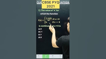 Q) The value of ‘k’ forwhich the function 𝐟(𝐱)={((𝟏−𝐜𝐨𝐬𝟒𝐱)/(𝟖𝐱^𝟐 ), 𝐢𝐟 𝐱≠𝟎𝐤,