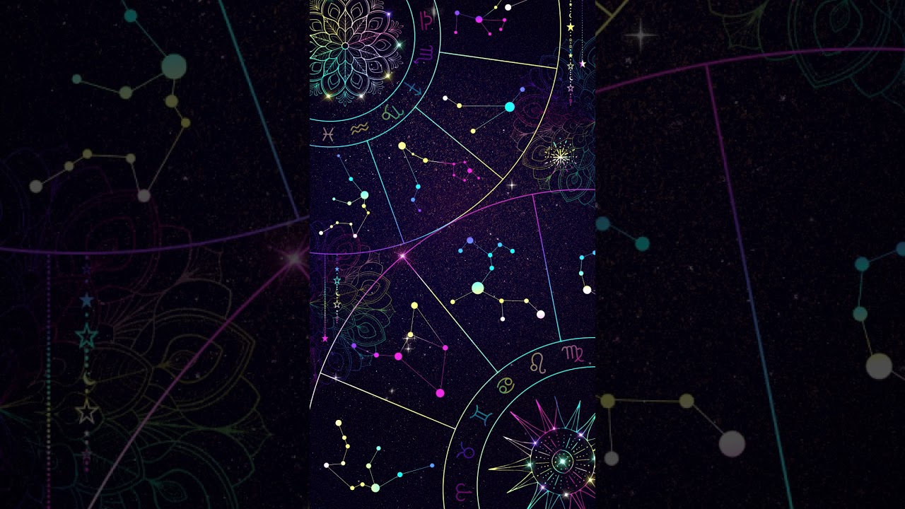 Neon stars shine in constellations