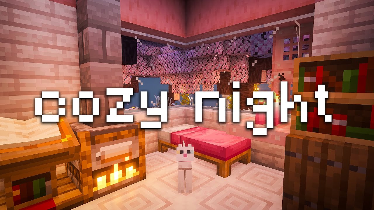 sleeping in a cozy pink room... (minecraft music & cozy ambiance)
