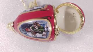Mr Christmas Valerie Parr Hill Musical Egg Ornament Red