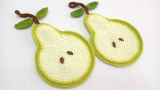 Bonita y fácil idea de como tejer una pera 🍐 para tu cocina y comedor / regalos para mamá en su día