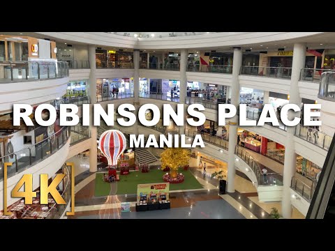 Robinsons Place Manila | Mall Walking Tour | 4K | Tour From Home TV | Malate, Philippines