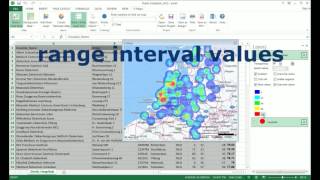 Create heatmaps in Excel E-Maps and adjust the ranges and colours