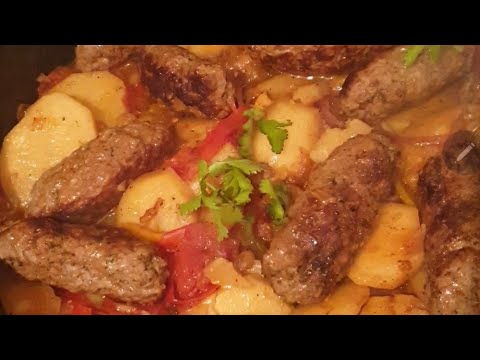 صينية كفتة بالبطاطس بدون فرن في اقل من ٢٠ دقيقة