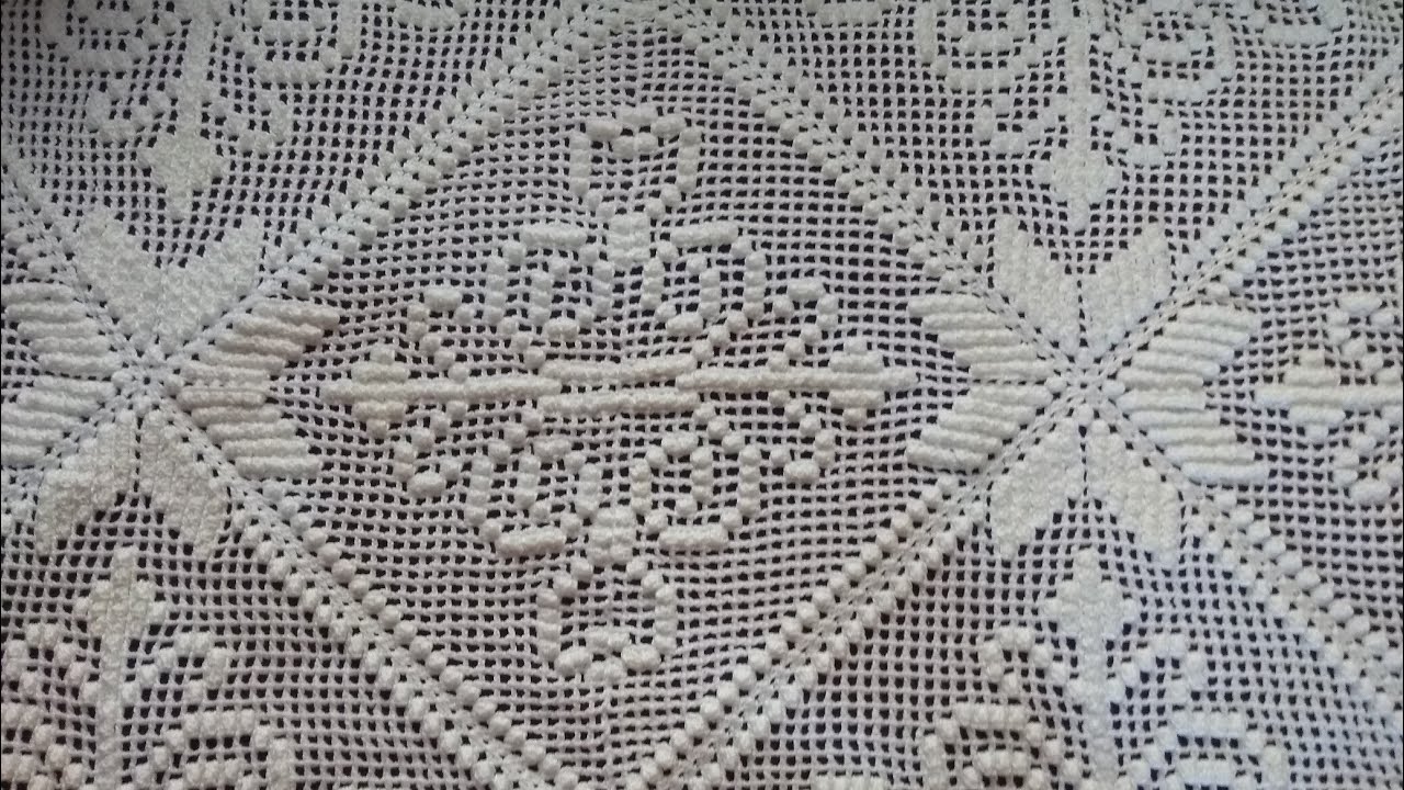 Square imperial de crochê, parte 7(final), ponto alto e ponto pipoca