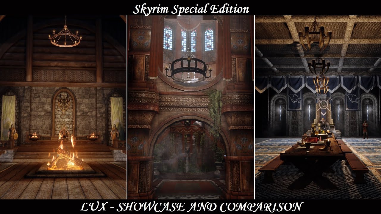 Skyrim Se Lighting Mod Lux Includes Comparison With Vanilla