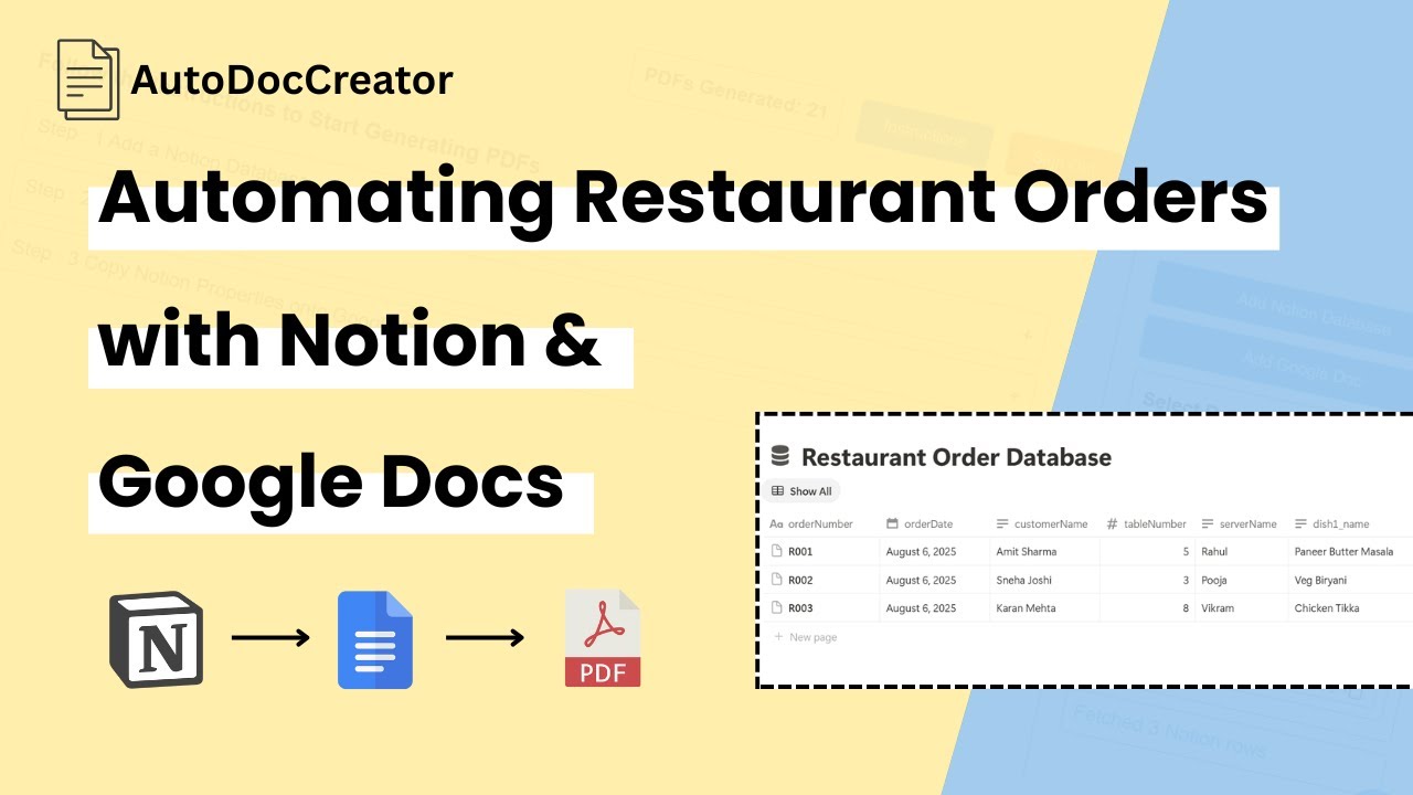 Automating Restaurant Order PDFs using Notion and Google Docs (5 mins ...
