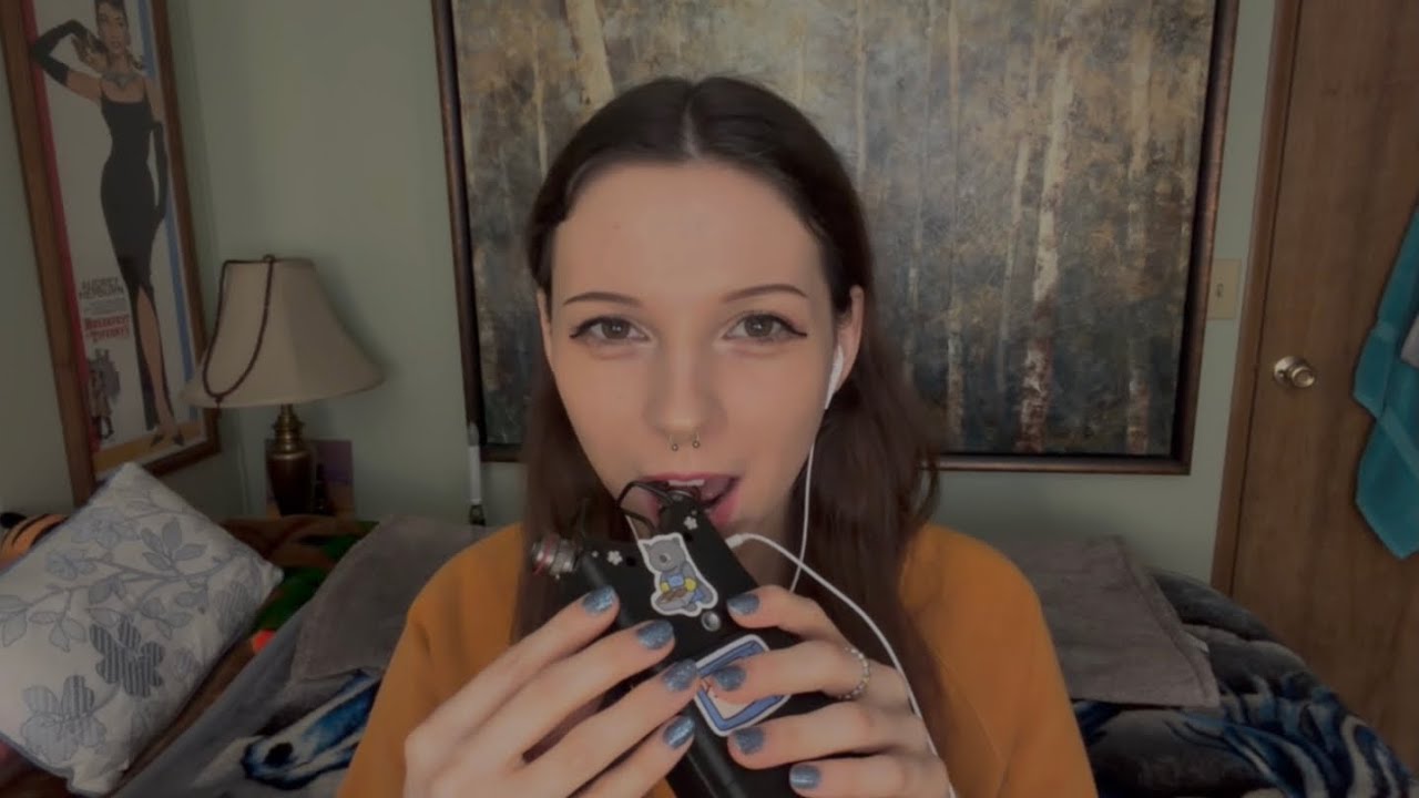 ASMR Mic Biting/Eating with Breathing Sounds lol no talking 😴