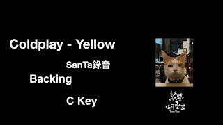 Video thumbnail of "Coldplay - yellow - Backing in C"