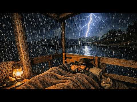 John And Abigale Together At a lake house During Heavy Thunderstorm | Rain Sound for Sleep RDR2 ASMR
