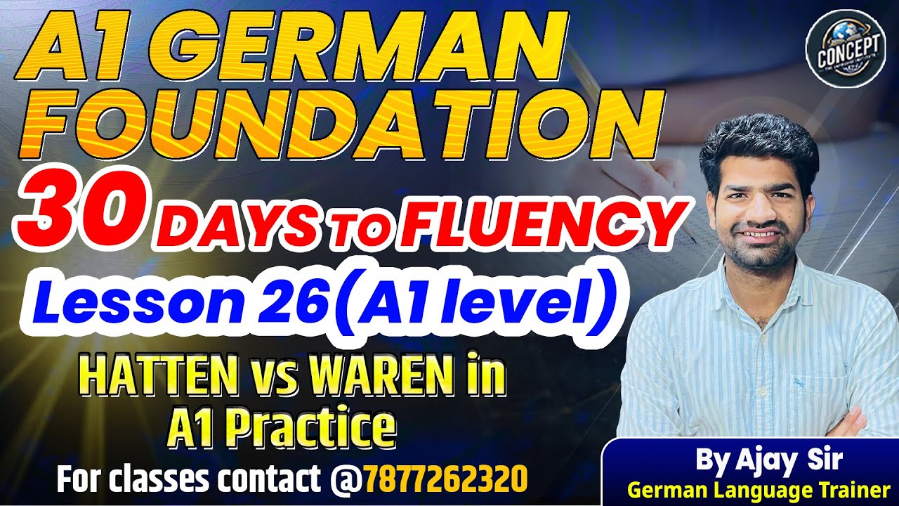 HATTEN vs WAREN in German | A1 Practice Lesson 26 | 30 Days to Fluency