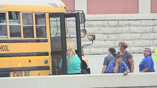 Wet weather conditions cause school bus crash near North Star Mall, officials say