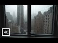 Manhattan view  city rain open window city sounds in new york city  4k asmr
