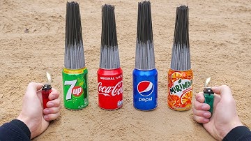 EXPERIMENT: Sparklers vs Coca-Cola, 7up, Pepsi