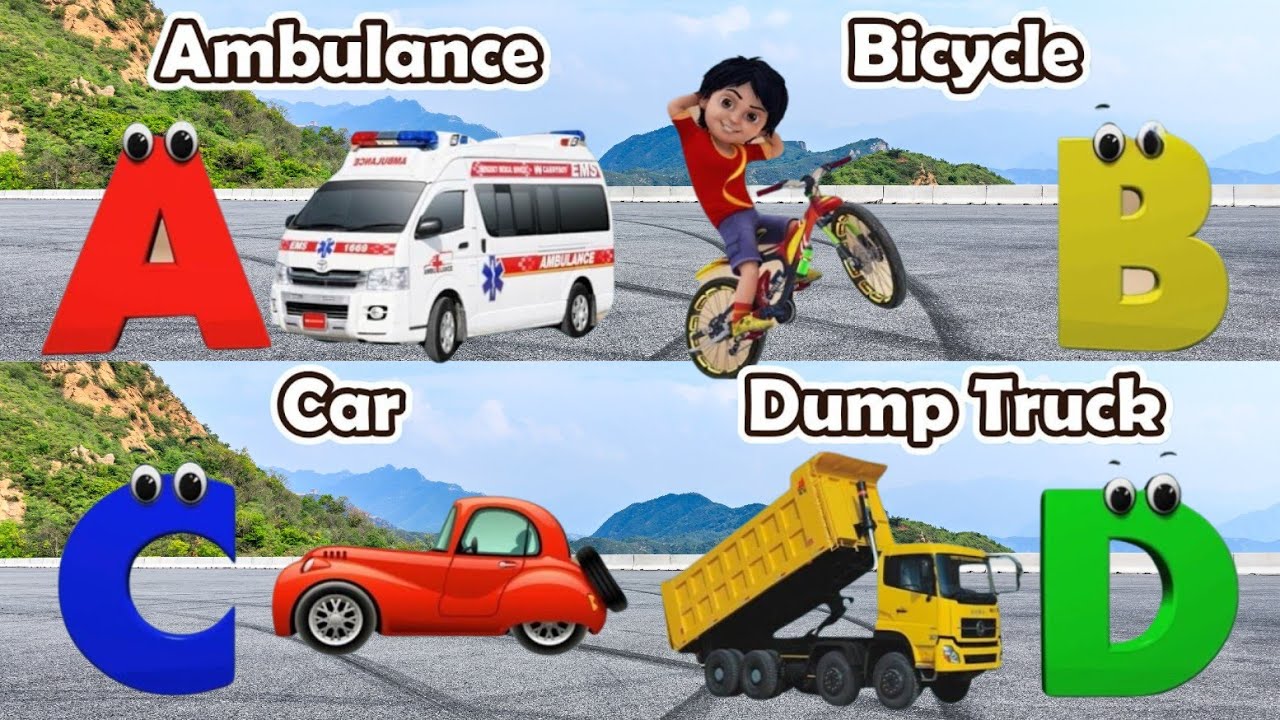 Vehicles Alphabet Song for kids | Vehicle ABC Song | Phonics for Kids | Alphabet Letters, Baby