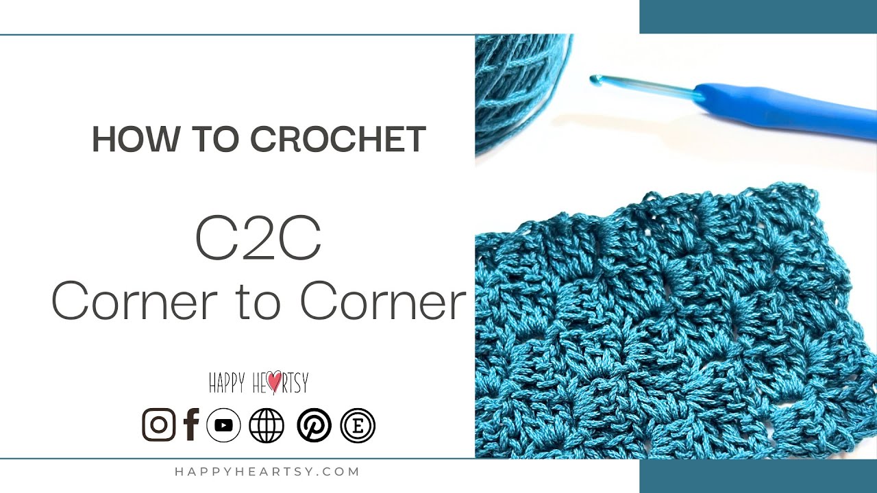 How to Crochet C2C Stitch (Square & Rectangle Tutorial) | Corner to Corner Crochet