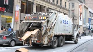 DOWNTOWN RECYCLING PICKUP WITH GARBAGE TRUCK
