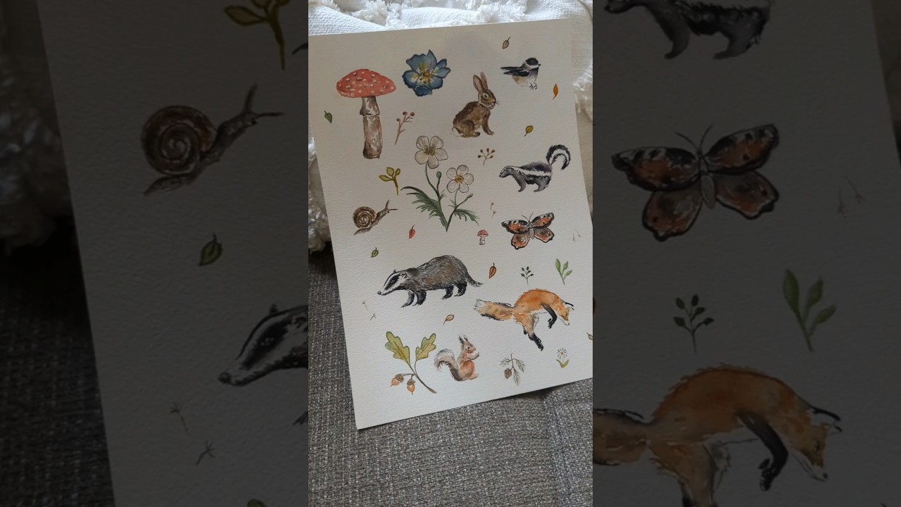 Watercolor Woodland Animals 