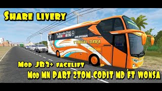 Tunggal Dara Share Livery Free Mod Jetbus3 Facelift Mn Part Ztom Codit Md Ft Wonsa