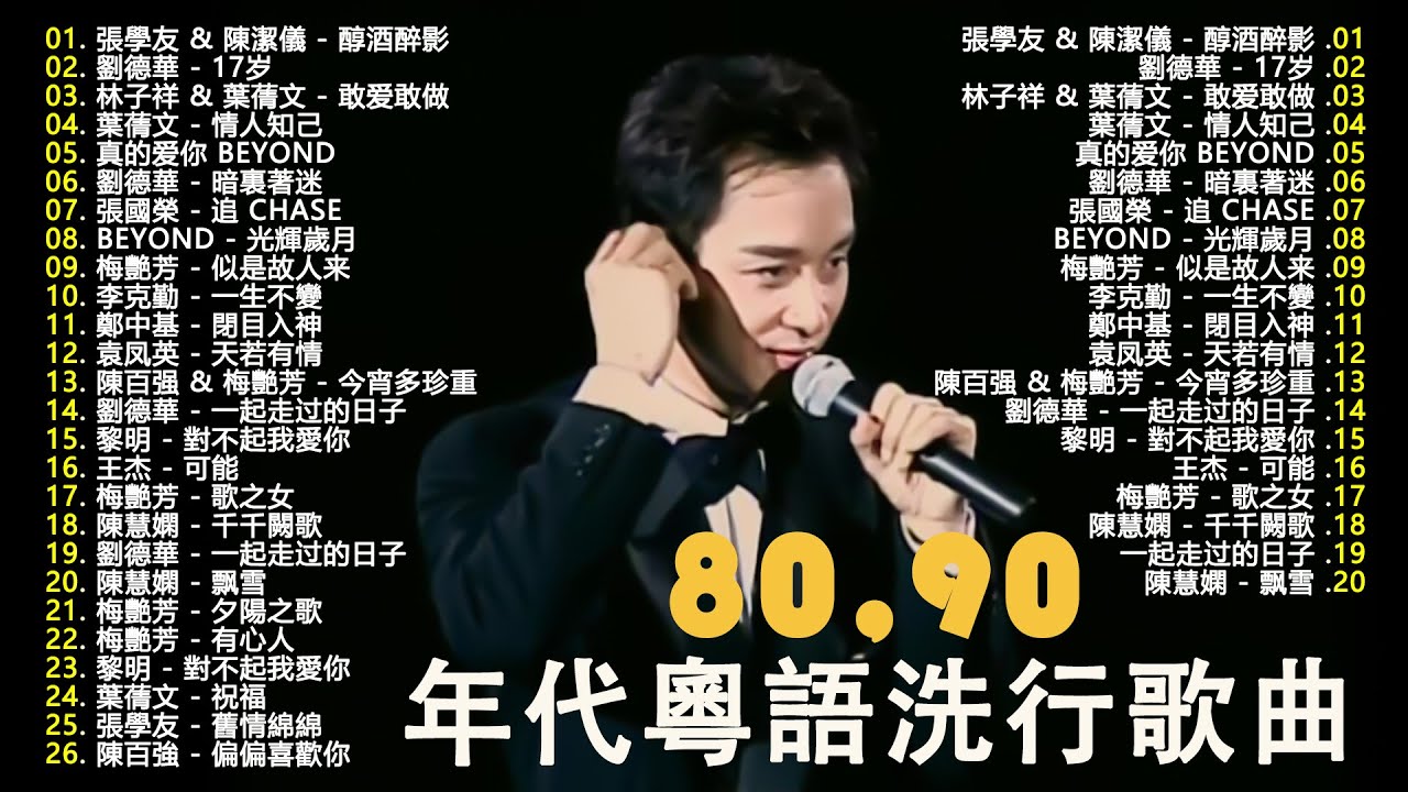 盤點當年炸街的30首粵語金曲，你確定還能通關嘛 💽 粵語歌曲歌词版《BEYOND，李克勤，劉德華，張智霖，王傑，王菲，鄭少秋，黎瑞恩，陳百強，梅豔芳，張學友，陈慧娴，巫启贤，张学友，林淑容，羅時豐》