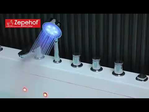Wanna z hydromasażem EB-7065 prostokątna 180cmx120cmx59cm DYSZE OBROTOWE NA PLECY, WODOSPAD, PILOT — YouTube