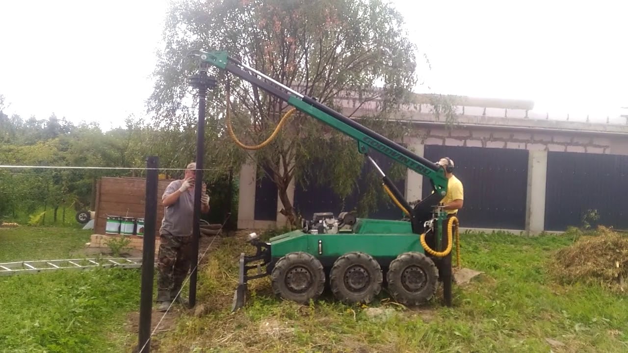 Винтовые сваи под забор - YouTube