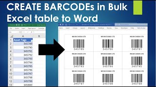 Generate Barcodes in Bulk | Excel table to Barcodes in Word | QR Codes | How to generate Barcode screenshot 3