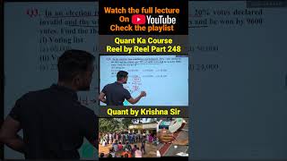 Election Question Trick 🔥 | 20% Invalid Votes | SSC, Banking, Railways  Shortcut 💯 by Krishna Sir