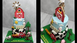 Farm Barn Animal Cake